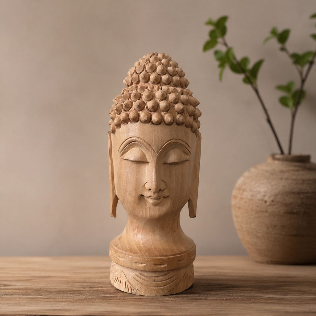 Handcrafted Wooden Buddha Statue - Meditation and Home Décor