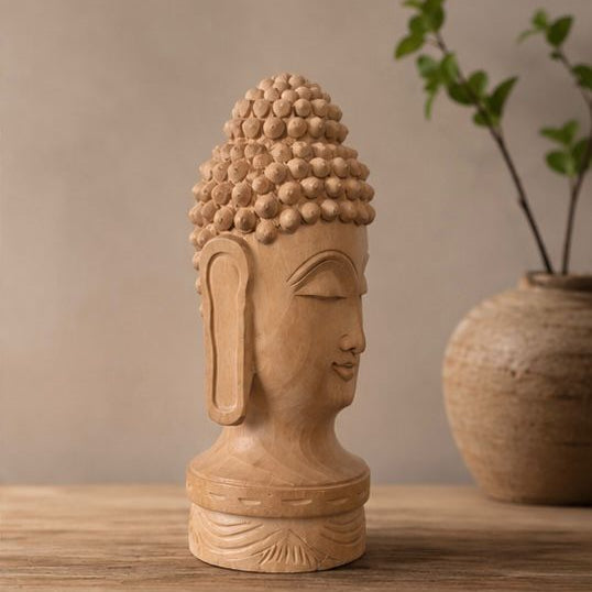 Handcrafted Wooden Buddha Statue - Meditation and Home Décor