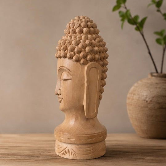 Handcrafted Wooden Buddha Statue - Meditation and Home Décor