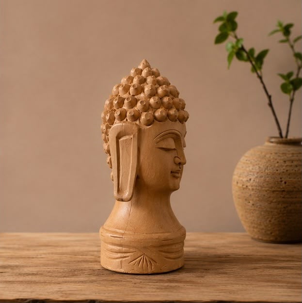 Handcrafted Wooden Buddha Statue - Meditation and Home Décor
