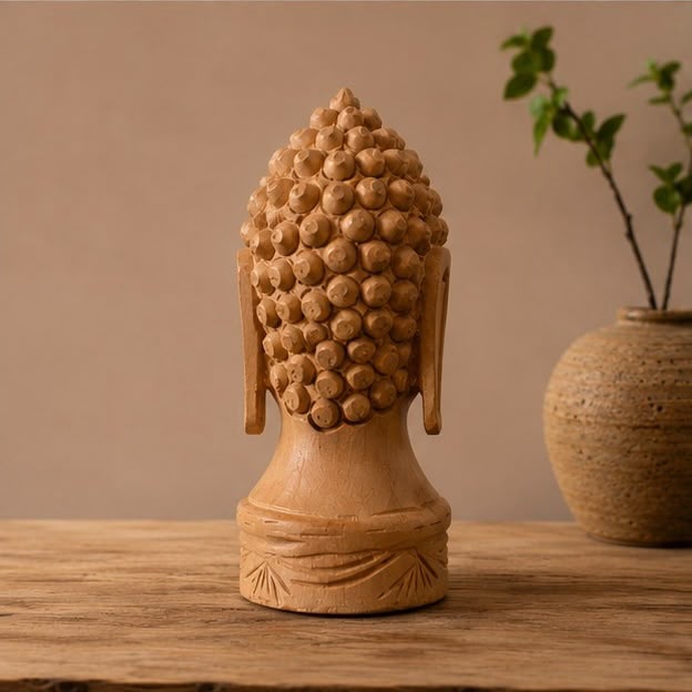 Handcrafted Wooden Buddha Statue - Meditation and Home Décor