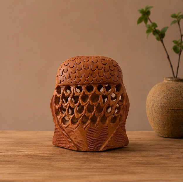 Wise Owl – Handcrafted Wooden Owl Décor