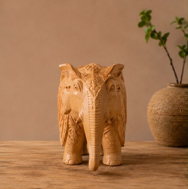 Royal Elephant – Handcrafted Wooden Elephant Décor