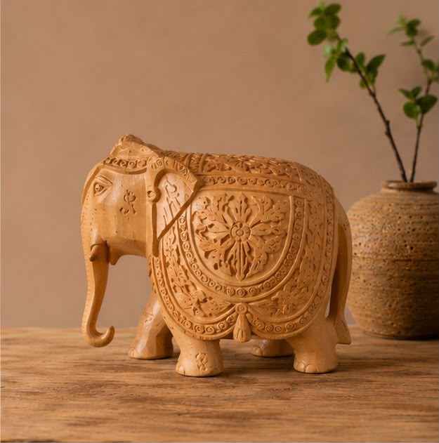 Royal Elephant – Handcrafted Wooden Elephant Décor