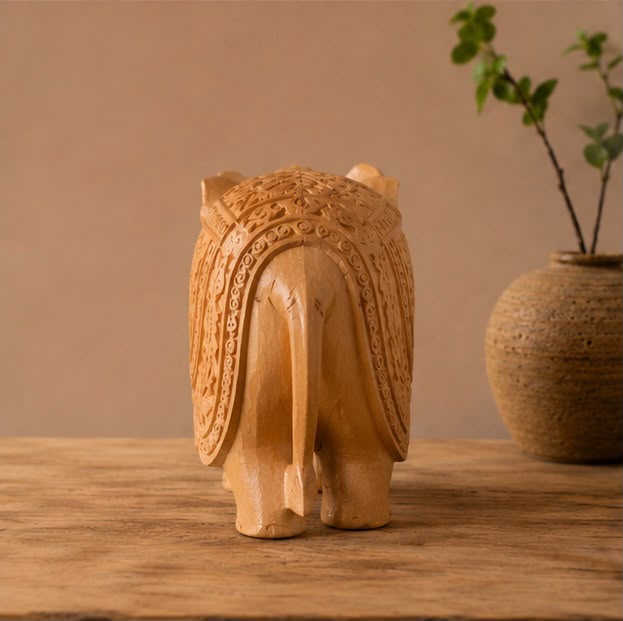 Royal Elephant – Handcrafted Wooden Elephant Décor
