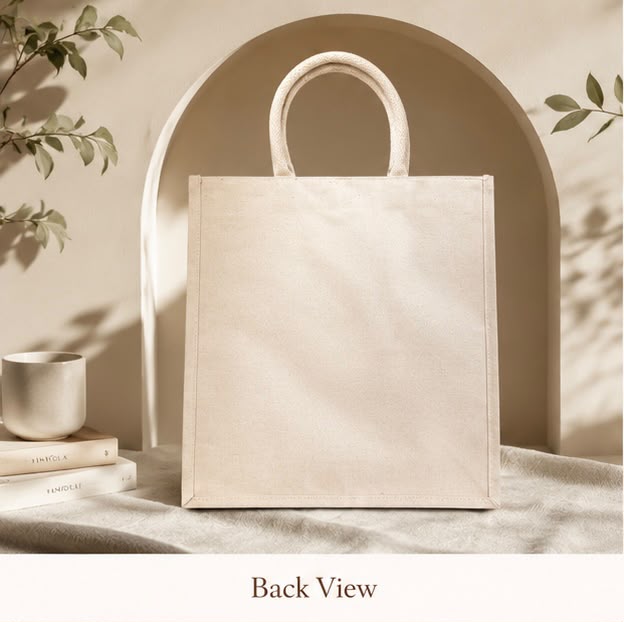 Crimson Wave Jute Tote Bag