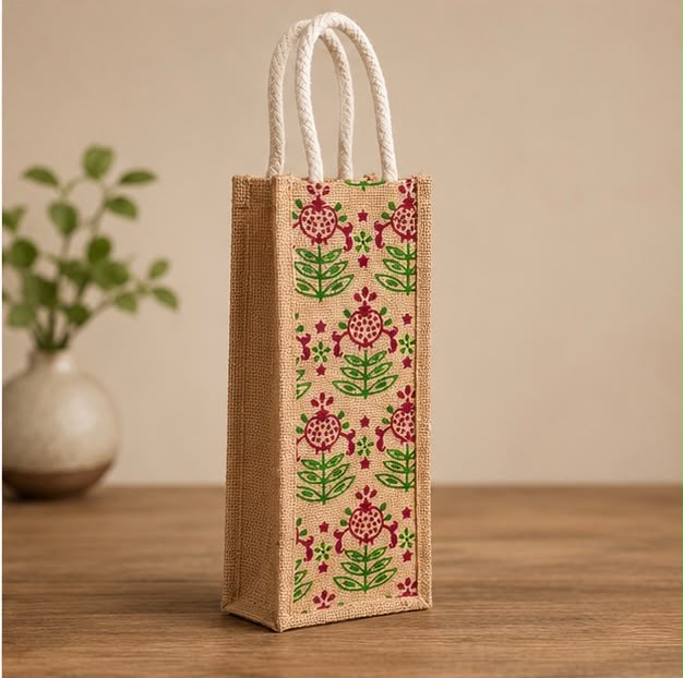 Rustic Jute Bottle Carrier