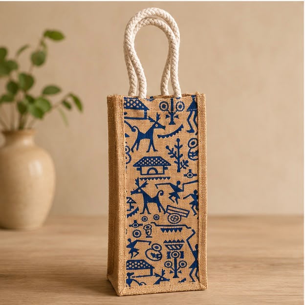 Rustic Jute Bottle Carrier