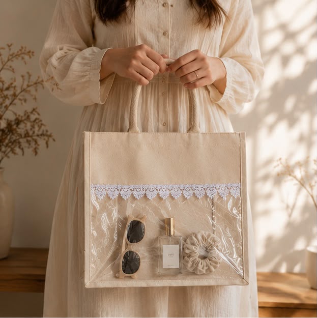 Vista Tote – Handcrafted Transparent Canvas Bag
