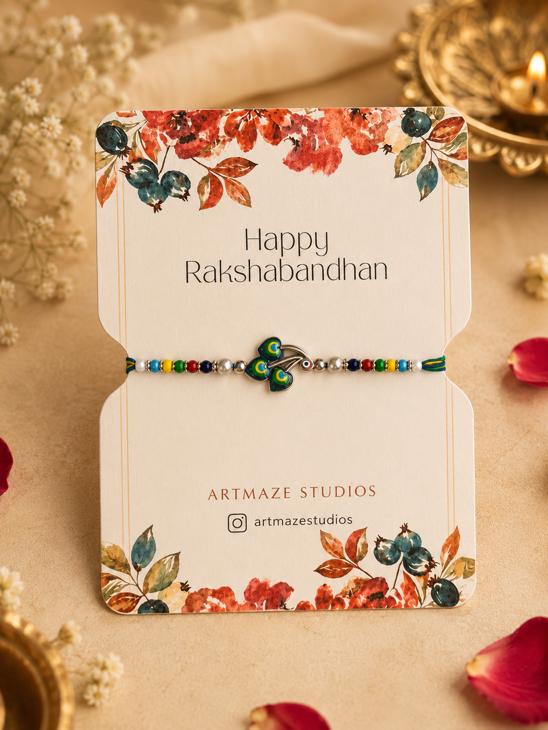 Peacock Charm Multicolour Rakhi